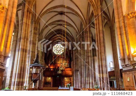 Interior of St. Thomas church in Strasbourg, France 111668423