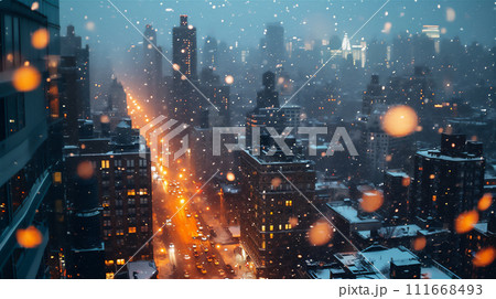 冬の街の風景 111668493