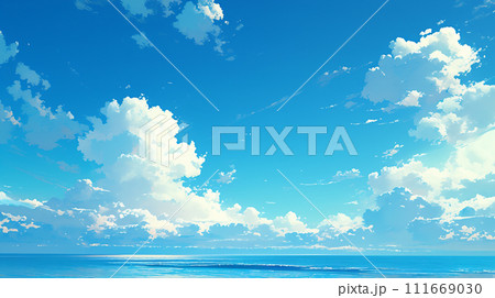 青空と海のイラストのイラスト素材 [111669030] - PIXTA