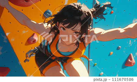 スポーツクライミングをしている女性 スポーツクライミングをしている女性 111670586