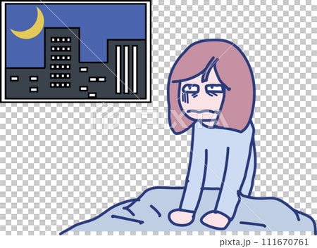 A woman who can't sleep even at night 111670761