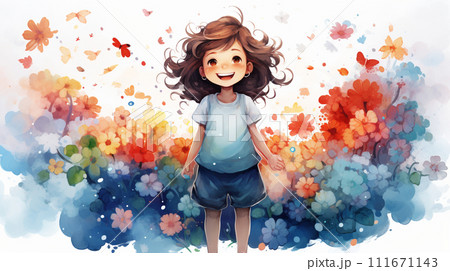 幸せな夢の中にいる少女