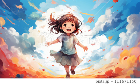 幸せな夢の中にいる少女