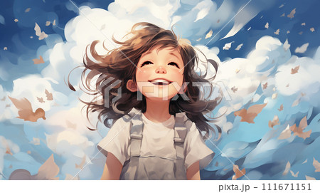 幸せな夢の中にいる少女