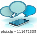 スマートフォンから出る吹き出し_ネットの意見(AI生成素材)) 111671335