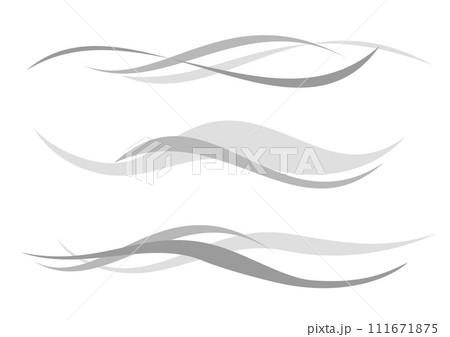 風のように流れる曲線素材セット 111671875