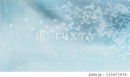 早春をイメージした和紙アート、桜の花が舞うシルエット 早春をイメージした和紙アート、桜の花が舞うシルエット 111671910