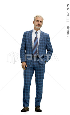 A man, full-length, on a white background A man, full-length, on a white background 111671979