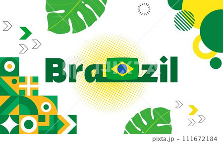 Brazil national day banner for Brazil independence day with abstract modern design 111672184