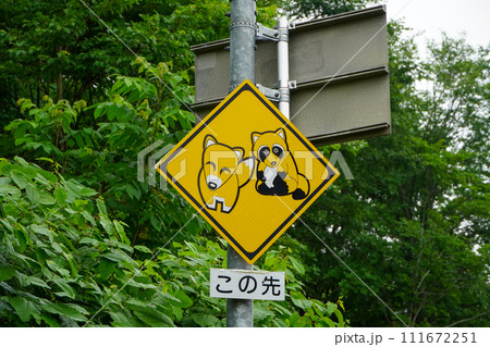 この先「動物が飛び出すおそれあり」 111672251