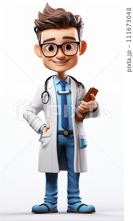 3D Doctor Cartoon Character Expert Medical Professional, Generative Ai 111673048