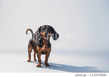 何かを見つめるダックスフントの子犬 111674006