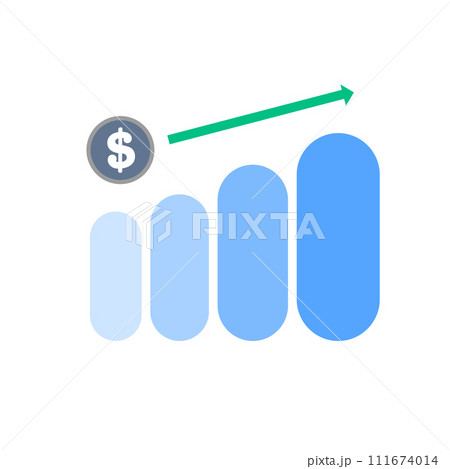 Financial dollar coin business growth investment concept icon vector illustration 111674014