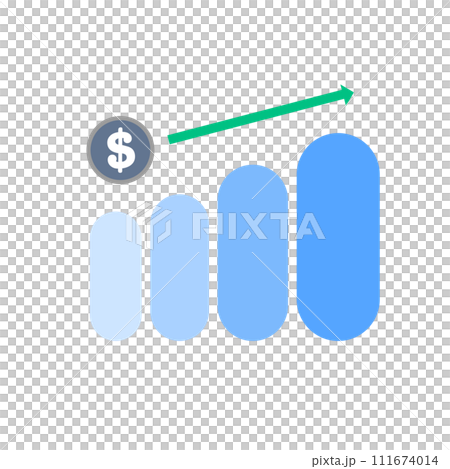 Financial dollar coin business growth investment concept icon vector illustration 111674014