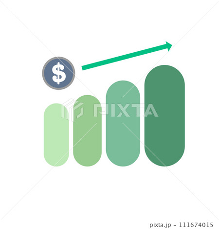 Financial dollar coin business growth investment concept icon vector illustration 111674015