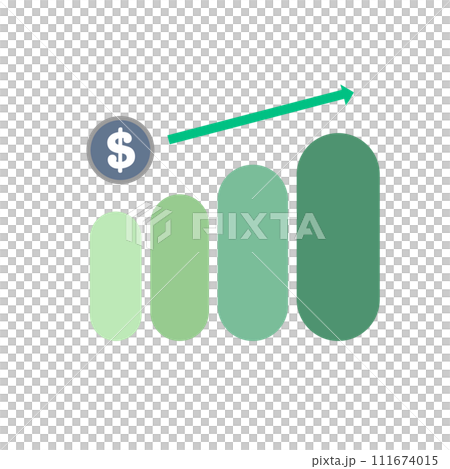 Financial dollar coin business growth investment concept icon vector illustration 111674015