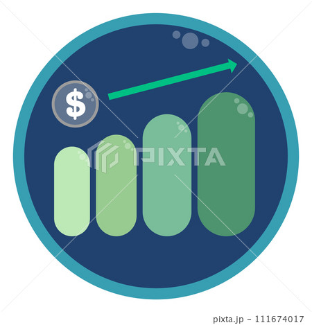Financial dollar coin business growth investment concept icon vector illustration 111674017