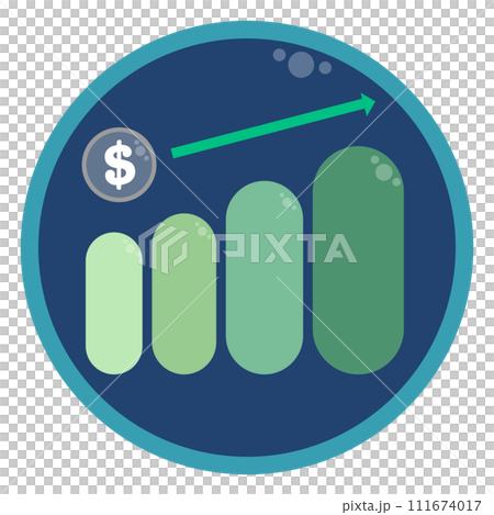 Financial dollar coin business growth investment concept icon vector illustration 111674017