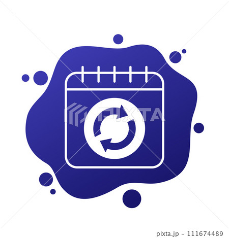 daily refresh icon with a calendar, vector 111674489