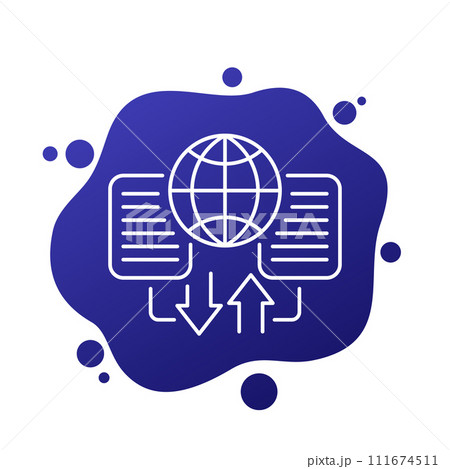 Global data exchange line icon for apps Global data exchange line icon for apps 111674511