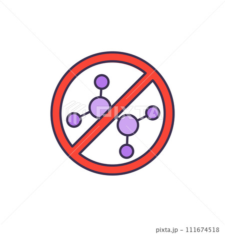 Chemical free icon with a molecule, vector 111674518