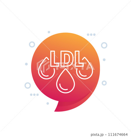 LDL cholesterol line icon, vector 111674664