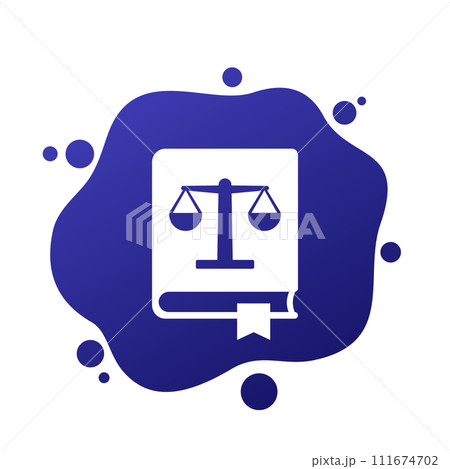 Legal book icon, law education vector Legal book icon, law education vector 111674702