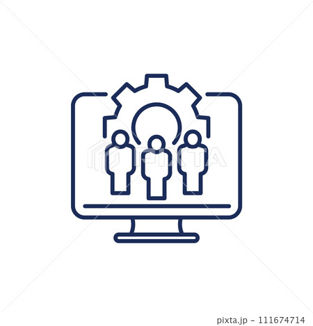 HR management software line icon HR management software line icon 111674714