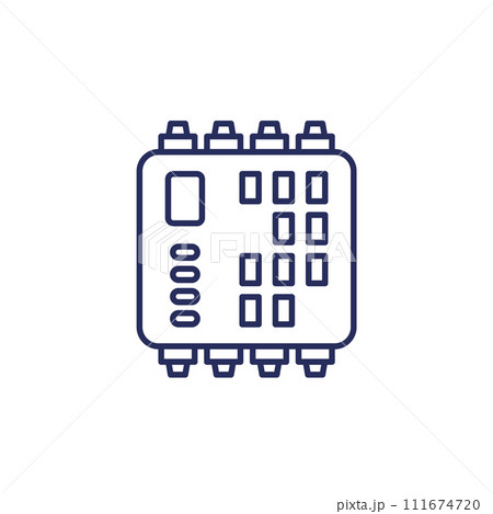 PLC, Programmable logic controller line icon PLC, Programmable logic controller line icon 111674720