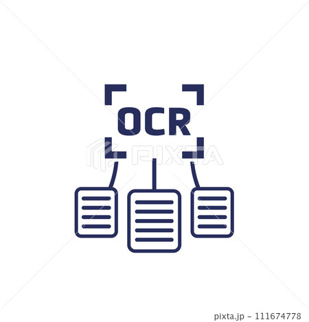 OCR, Optical character recognition icon for apps 111674778