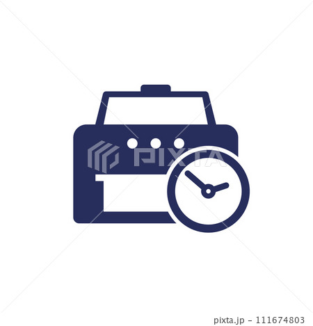 printing time icon on white 111674803