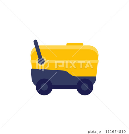 delivery robot icon isolated on white, flat vector 111674810