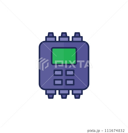 PLC icon, Programmable logic controller outlined PLC icon, Programmable logic controller outlined 111674832