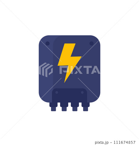 electric power control box icon, flat design 111674857