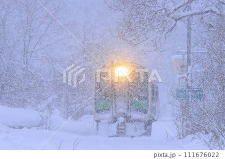 猛吹雪の只見線 猛吹雪の只見線 111676022