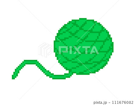 毛糸玉_ドット絵(緑) 111676082