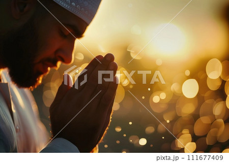 Muslim man praying Muslim man praying 111677409