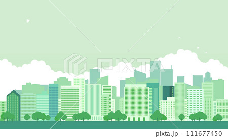 ビルと青空のある都市風景 ビルと青空のある都市風景 111677450