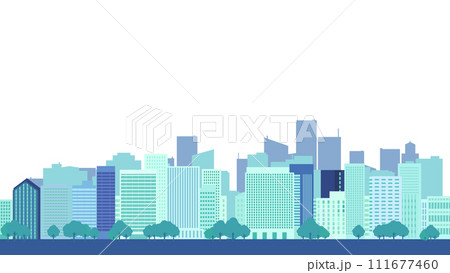 ビルと青空のある都市風景 111677460