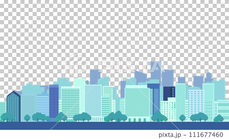 ビルと青空のある都市風景 111677460