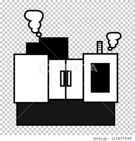 故障して煙を出すNCマシニング 111677544