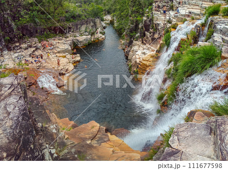 beautiful waterfall in Capitolio mountains, Minas Gerais, Brazil 111677598