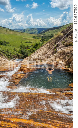 beautiful cascades in Serra da Canastra, Minas Gerais, Brazil 111677599