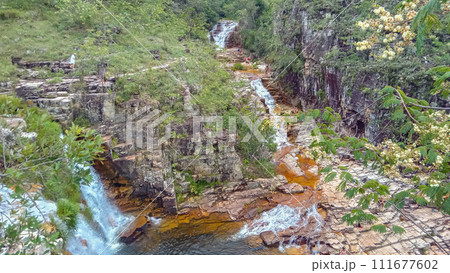beautiful waterfall in Capitolio mountains, Minas Gerais, Brazil 111677602