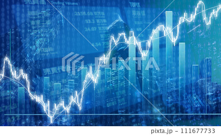 金融市場の金融取引をするイメージ 111677733