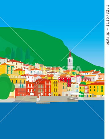 ヴァレンナ　varenna　コモ湖　lago di como　イタリア　italia　夏 111678251