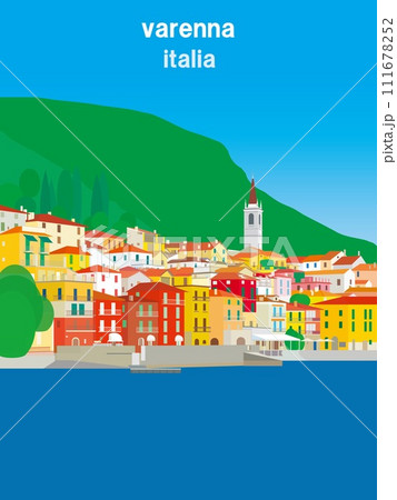 ヴァレンナ　varenna　コモ湖　lago di como　イタリア　italia　夏 111678252