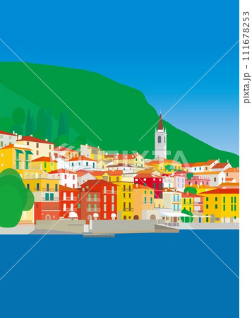 ヴァレンナ　varenna　コモ湖　lago di como　イタリア　italia　夏 111678253