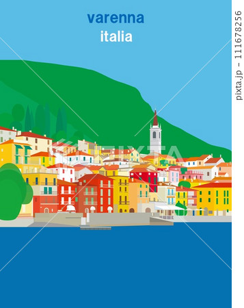 ヴァレンナ　varenna　コモ湖　lago di como　イタリア　italia　夏 111678256