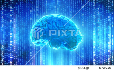 青色のサイバーデジタルネットワークイメージ 111678530